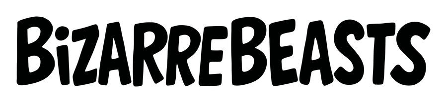 BizarreBeasts logo, black, transparent background.