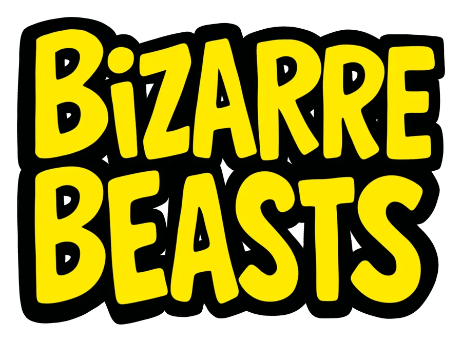 BizarreBeasts logo, stacked, transparent background.